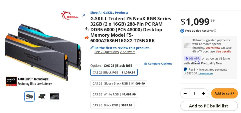 DDR5 з AMD EXPO ULL уже у продажу: низькі затримки обійшлися