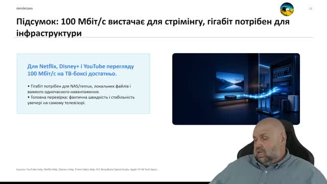 Таблиця висновків: 50, 100, 300, 500 Мбіт і сценарії використання